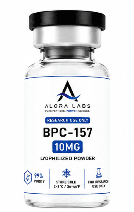 Alora Labs BPC-157 10mg research peptide vial