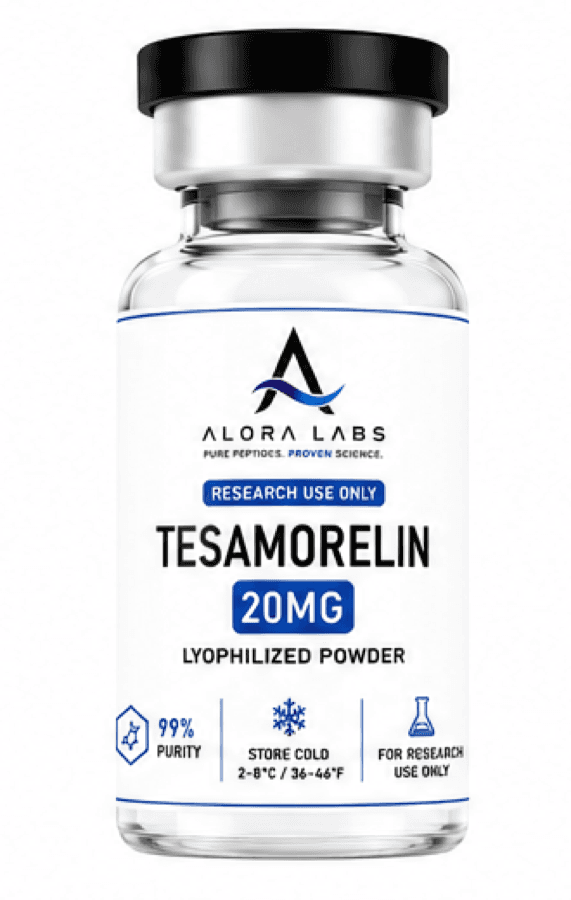 Alora Labs Tesamorelin 20mg research peptide vial